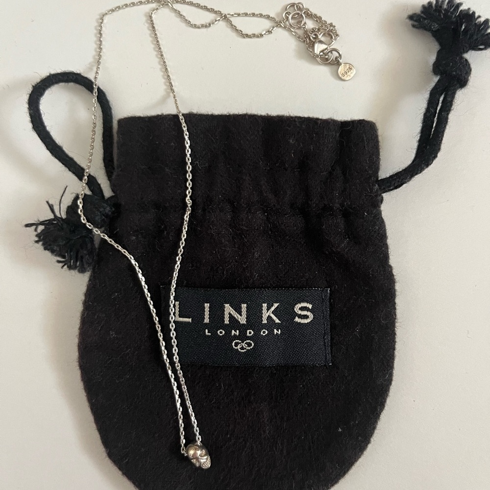 Links of London mini skull adjustable necklace sterling silver